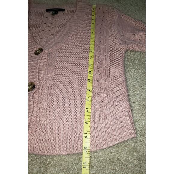 Forever 21 Pink 3 button down cardigan Women Size Small Very Soft & Cozy - Picture 5 of 6